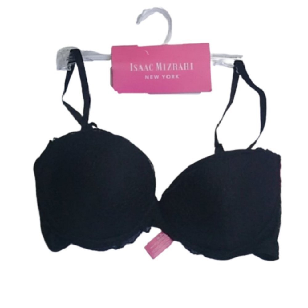 Isaac Mizrahi Push-Up Strapless Convertible Bra, Black. 34C